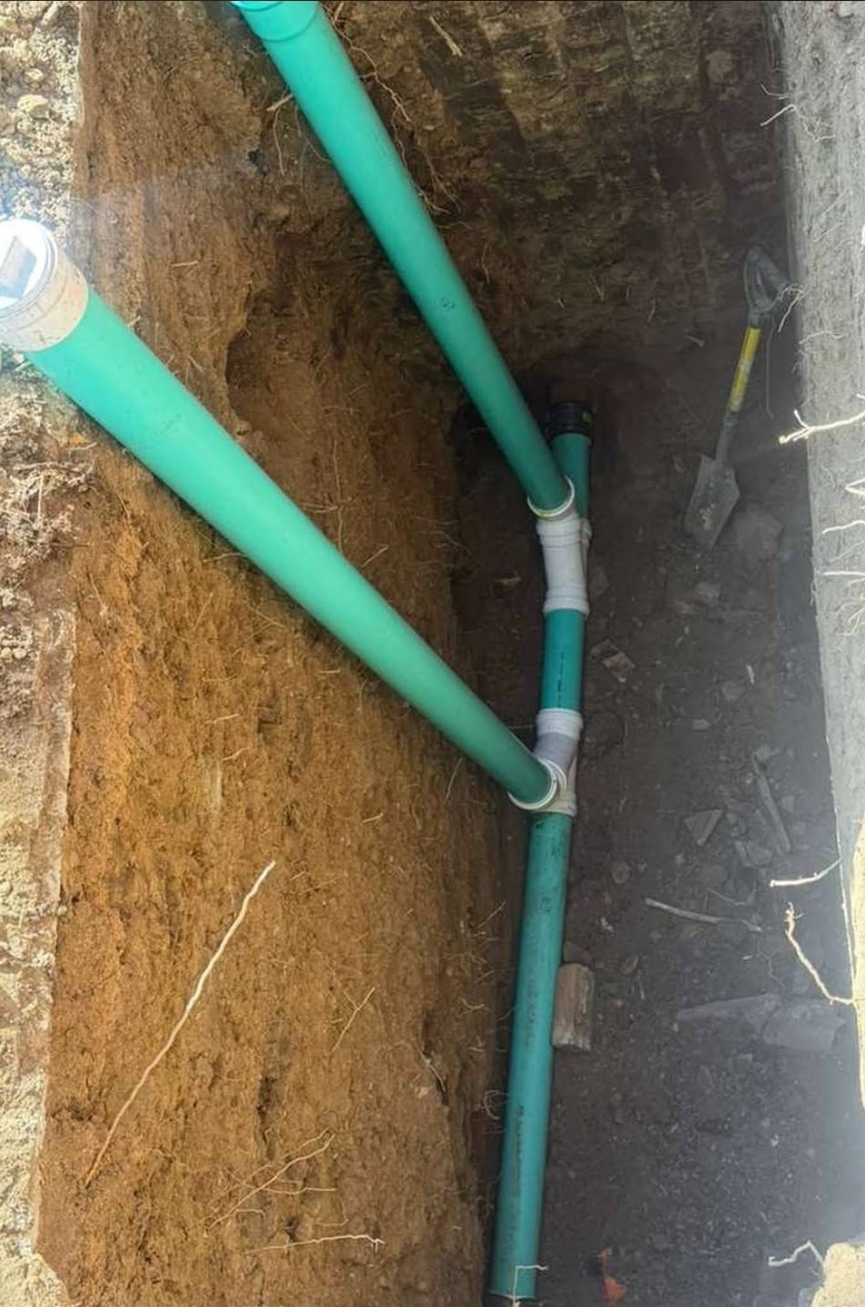 New sewer laterals tied into the main